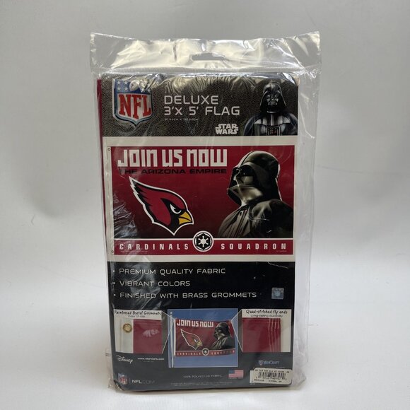NFL Arizona Cardinals x Star Wars Darth Vader Flag Banner 3x5 Blue USA Made NEW - Picture 2 of 5